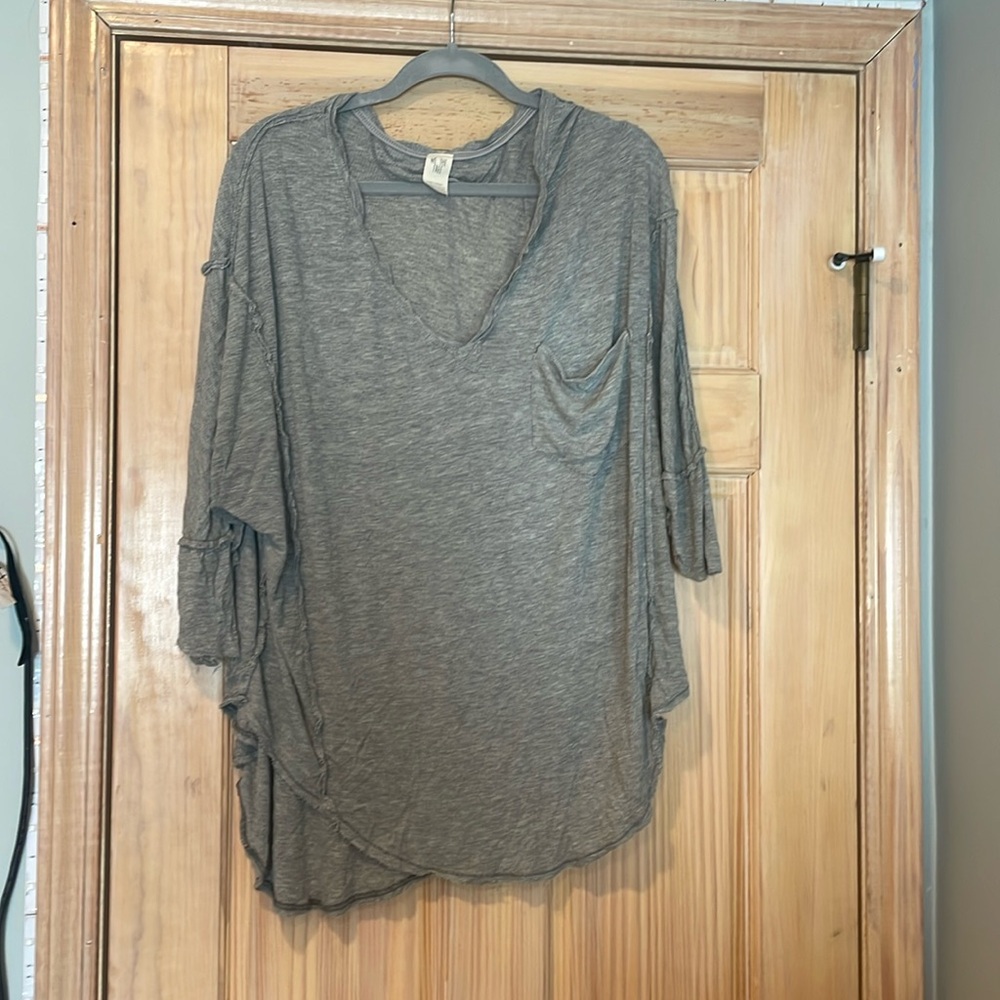 We The Free Gray Lightweight Top